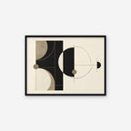 Black and Gold Geometry Canvas Art - Horizontal – Black Floating Frame on white background