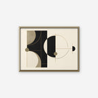Black and Gold Geometry Canvas Art - Horizontal – Gold Floating Frame on white background