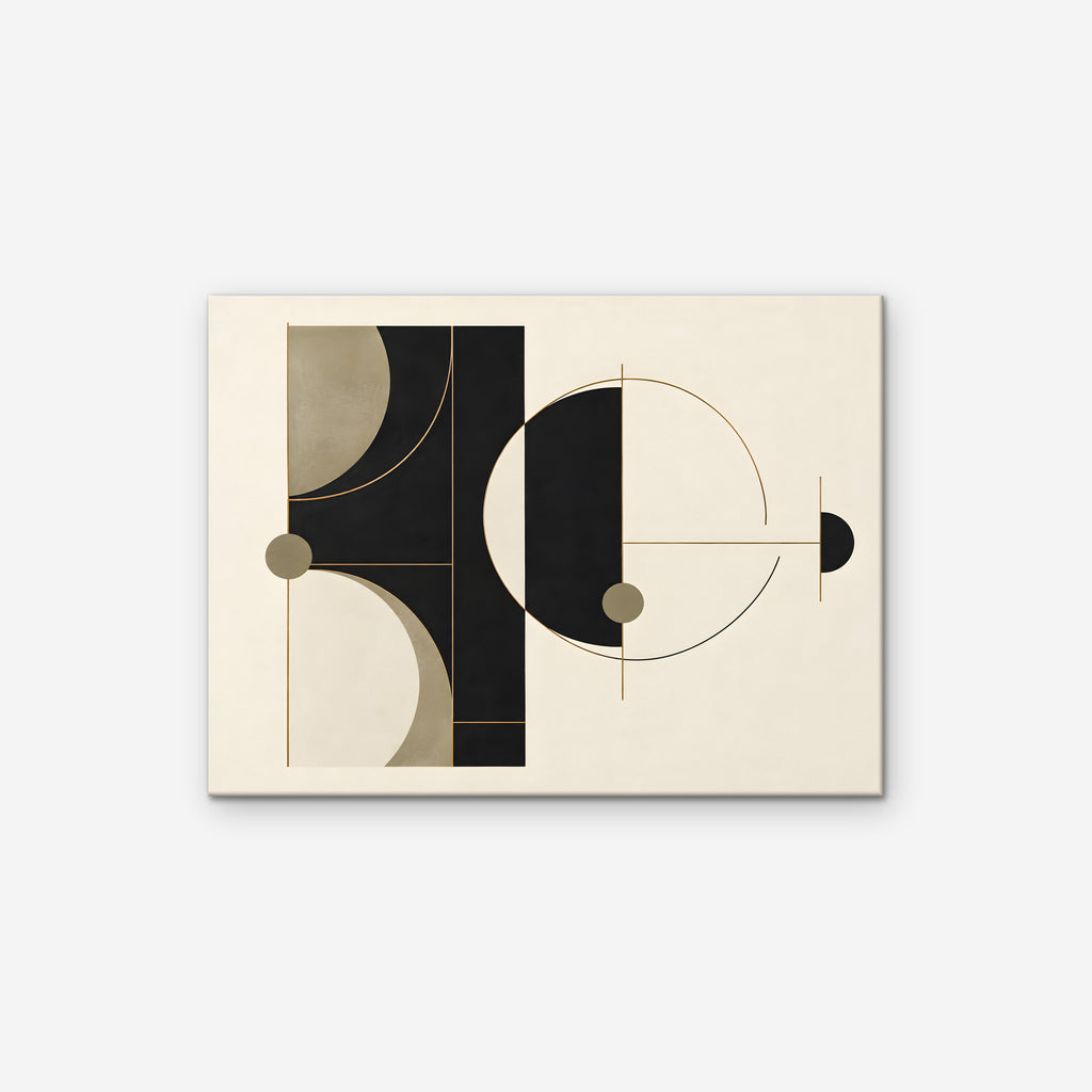 Black and Gold Geometry Canvas Art - Horizontal – Stretched Canvas Only on white background