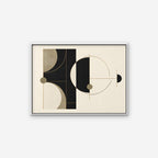 Black and Gold Geometry Canvas Art - Horizontal – White Floating Frame on white background