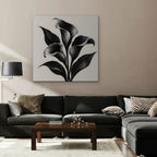 Black Calla Lilies Canvas Art - Square – Stretched Canvas Only in room setting