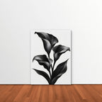 Black Calla Lilies Canvas Art - Vertical – Stretched Canvas Only in room setting