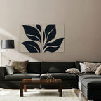 Black Leaf Duo Canvas Art - Set of 2 – Stretched Canvas Only in room setting