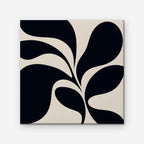 Black Leaf Silhouette Canvas Art - Square – Stretched Canvas Only on white background
