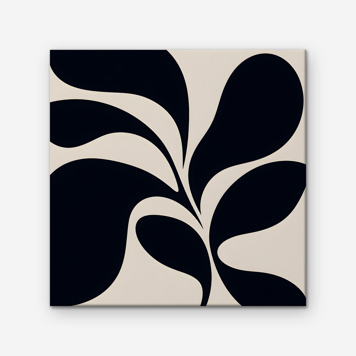 Black Leaf Silhouette Canvas Art - Square – Stretched Canvas Only on white background