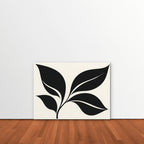 Black Leaf Sprig Canvas Art - Horizontal – Stretched Canvas Only in room setting