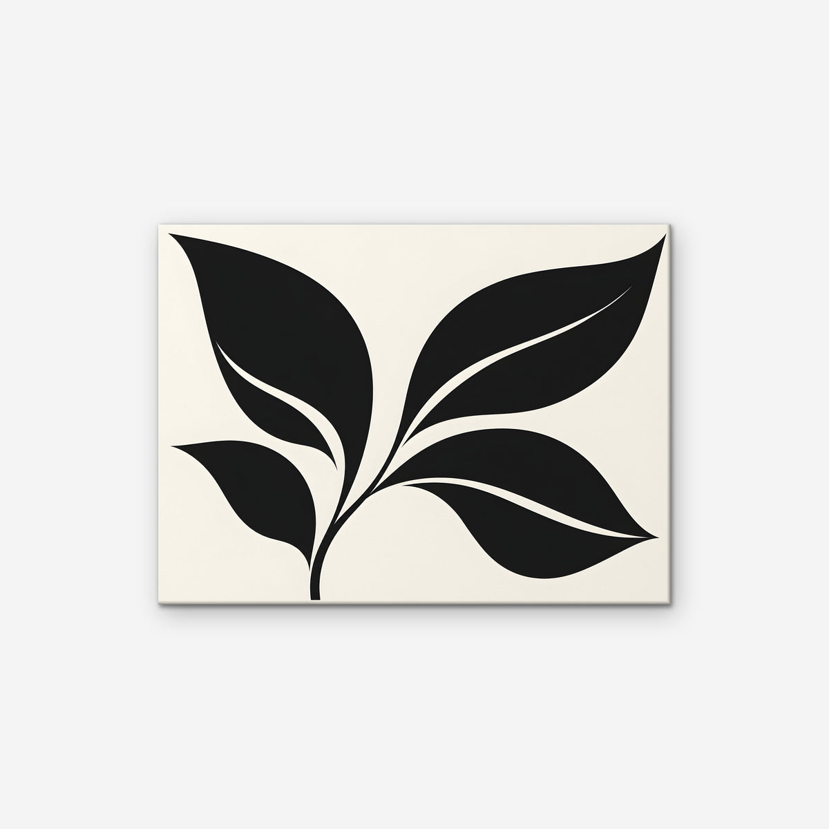 Black Leaf Sprig Canvas Art - Horizontal – Stretched Canvas Only on white background