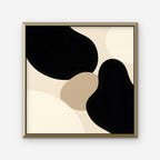 Black Organic Shapes Canvas Art - Square – Gold Floating Frame on white background