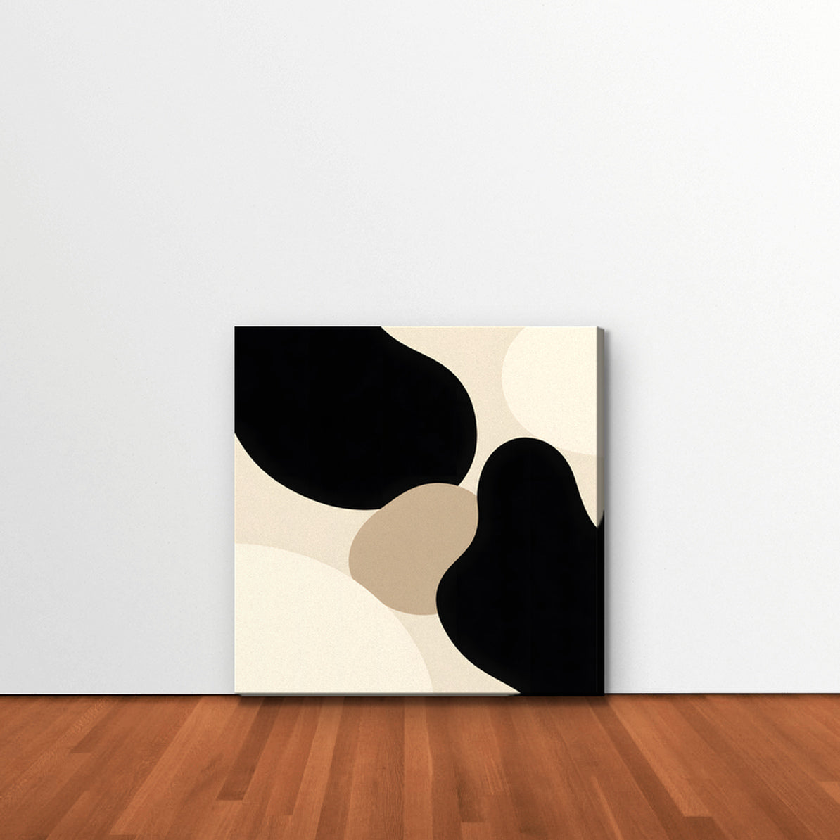 Black Organic Shapes Canvas Art - Square – Stretched Canvas Only in room setting
