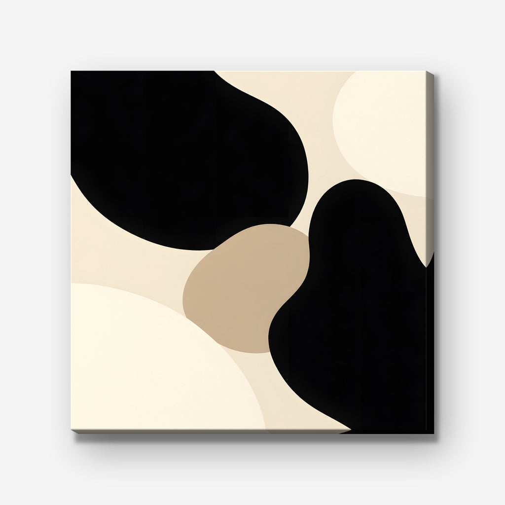 Black Organic Shapes Canvas Art - Square – Stretched Canvas Only on white background