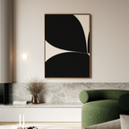 Shadow Fern Whisper – black botanical canvas wall art print by Aspire Prints