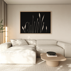 Whispers in Bloom – black botanical canvas wall art print by Aspire Prints