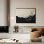 Tides of Whisper – black and white abstract canvas wall art print by Aspire Prints