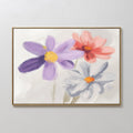 Petals in Three Movements – multicolour botanical canvas wall art print by Aspire Prints