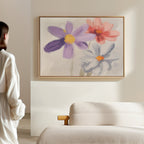 Petals in Three Movements – multicolour botanical canvas wall art print by Aspire Prints