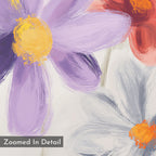 Three Petals in Quiet Conversation – multicolour botanical canvas wall art print by Aspire Prints