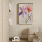Petals in Quiet Conversation – multicolour botanical canvas wall art print by Aspire Prints