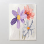 Petals in Quiet Conversation – multicolour botanical canvas wall art print by Aspire Prints