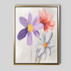 Petals in Quiet Conversation – multicolour botanical canvas wall art print by Aspire Prints