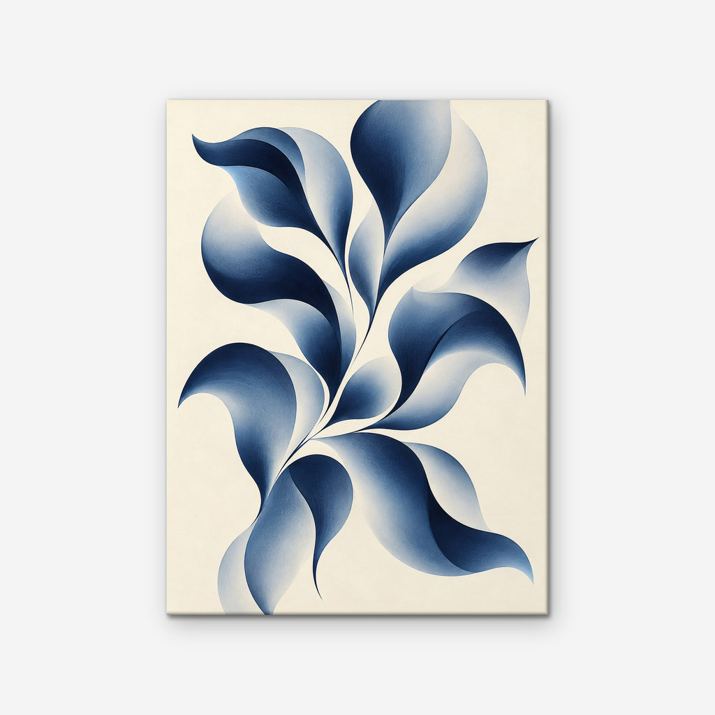 Blue Petal Vine Canvas Art - Vertical – Stretched Canvas Only on white background