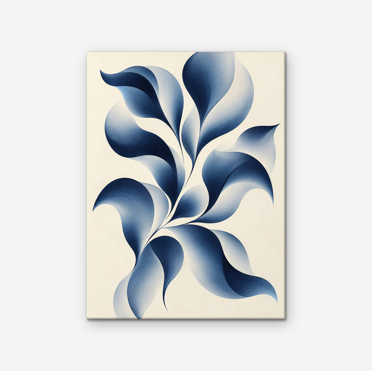 Blue Petal Vine Canvas Art - Vertical – Stretched Canvas Only on white background