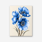 Blue Poppies Canvas Art - Vertical – Stretched Canvas Only on white background