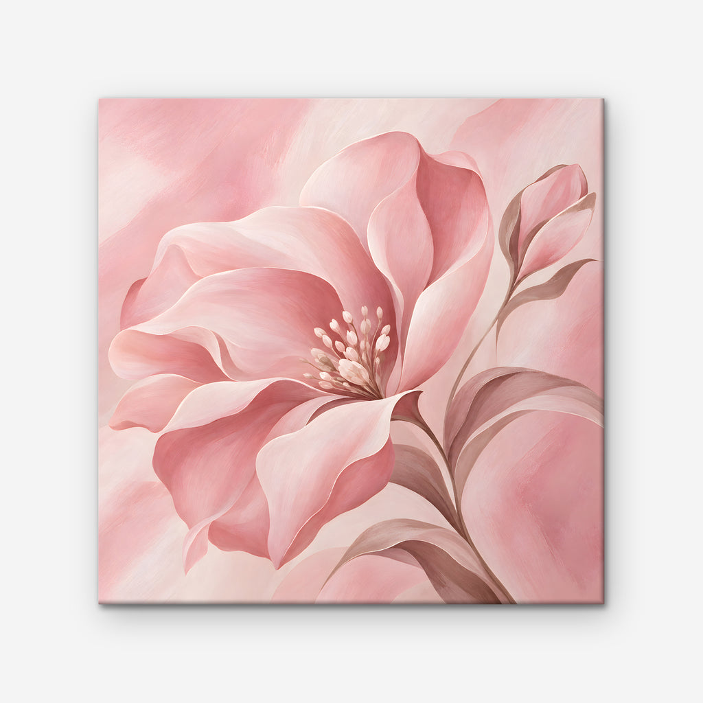 Blush Pink Bloom Canvas Art - Square – Stretched Canvas Only on white background