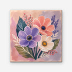 Blush Pink Bouquet Canvas Art – square blush pink floral print as a gallery-wrapped canvas on a white background