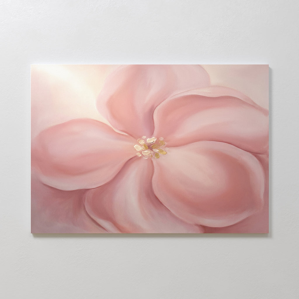 Whisper of Petals – blush pink botanical canvas wall art print by Aspire Prints