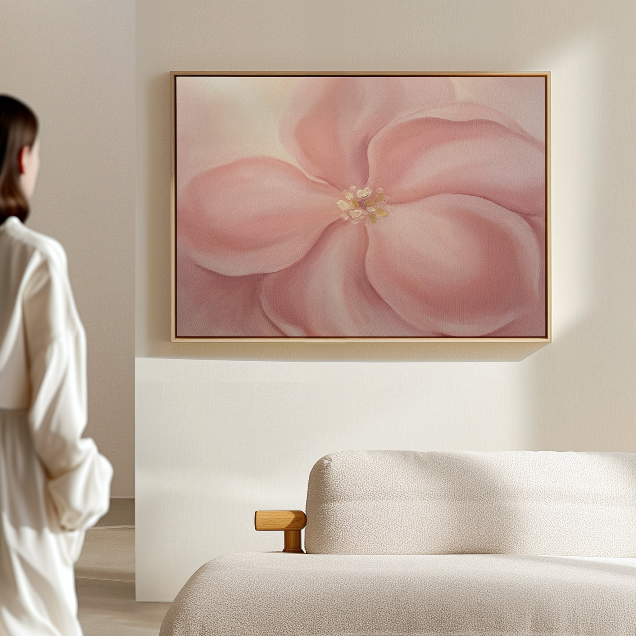 Whisper of Petals – blush pink botanical canvas wall art print by Aspire Prints