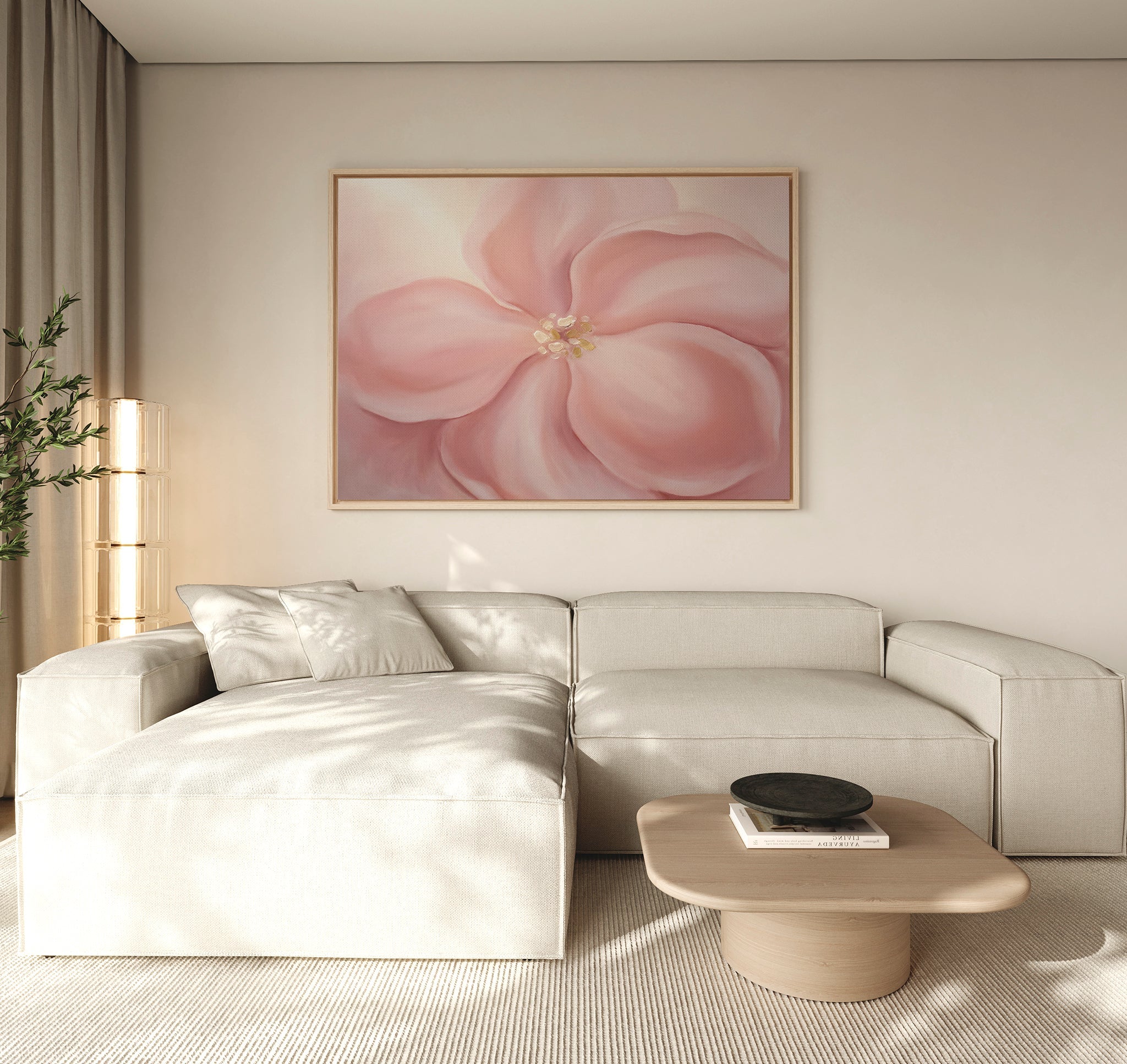 Whisper of Petals – blush pink botanical canvas wall art print by Aspire Prints