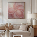 Petal Hush in Bloom – blush pink botanical canvas wall art print by Aspire Prints