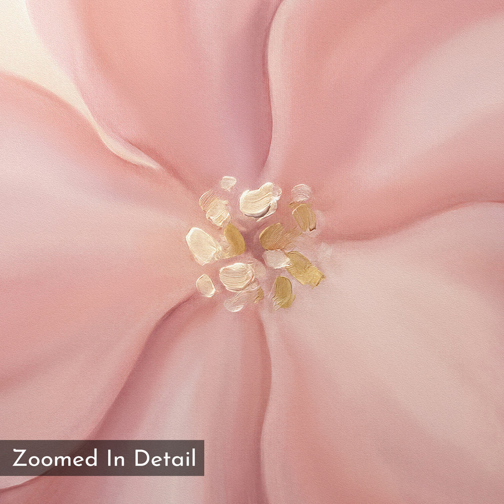 Petal Hush in Bloom – blush pink botanical canvas wall art print by Aspire Prints