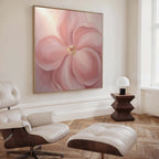 Petal Hush in Bloom – blush pink botanical canvas wall art print by Aspire Prints