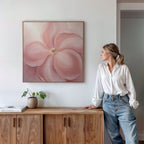 Petal Hush in Bloom – blush pink botanical canvas wall art print by Aspire Prints