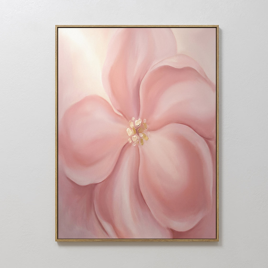 Whisper of Petals – blush pink botanical canvas wall art print by Aspire Prints