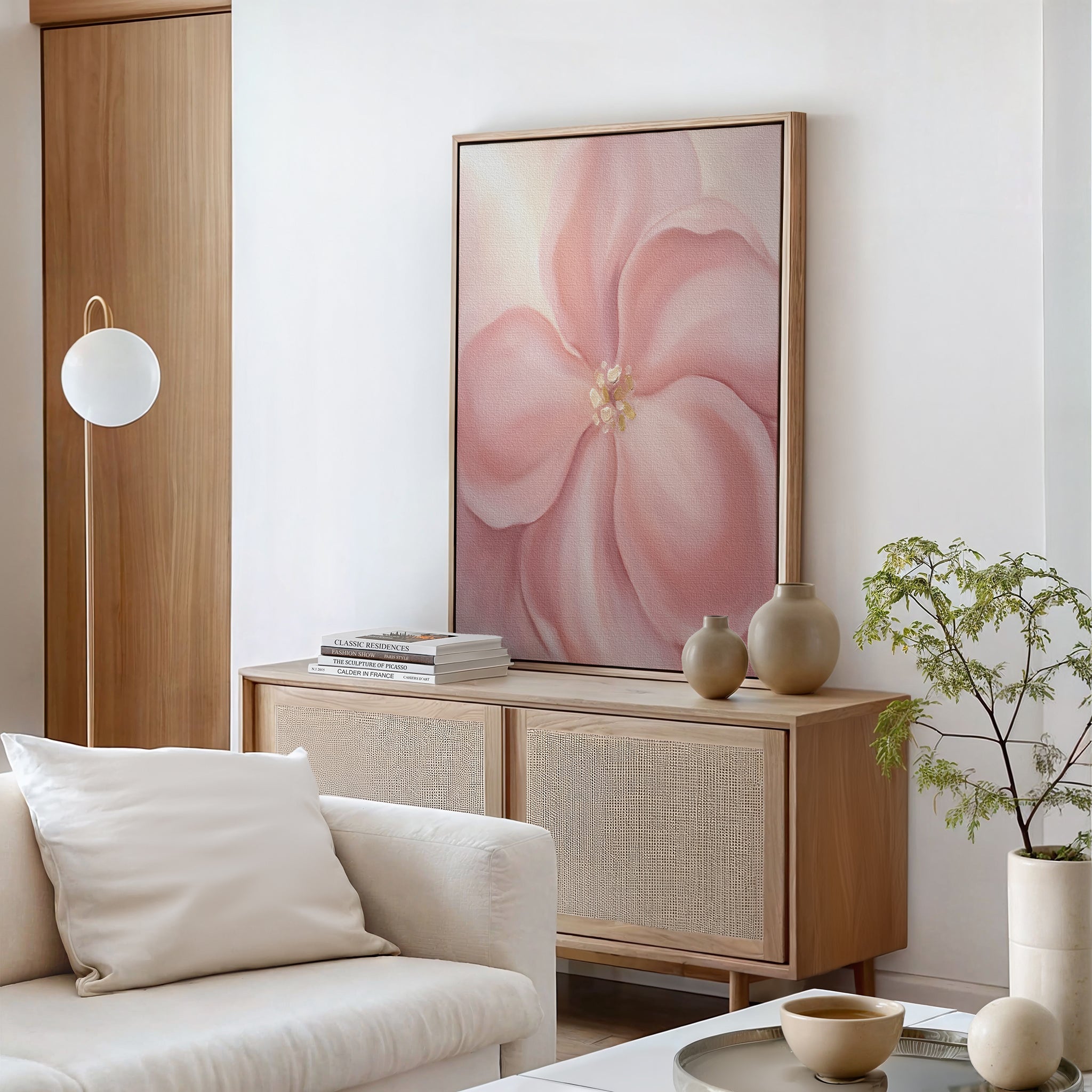 Whisper of Petals – blush pink botanical canvas wall art print by Aspire Prints