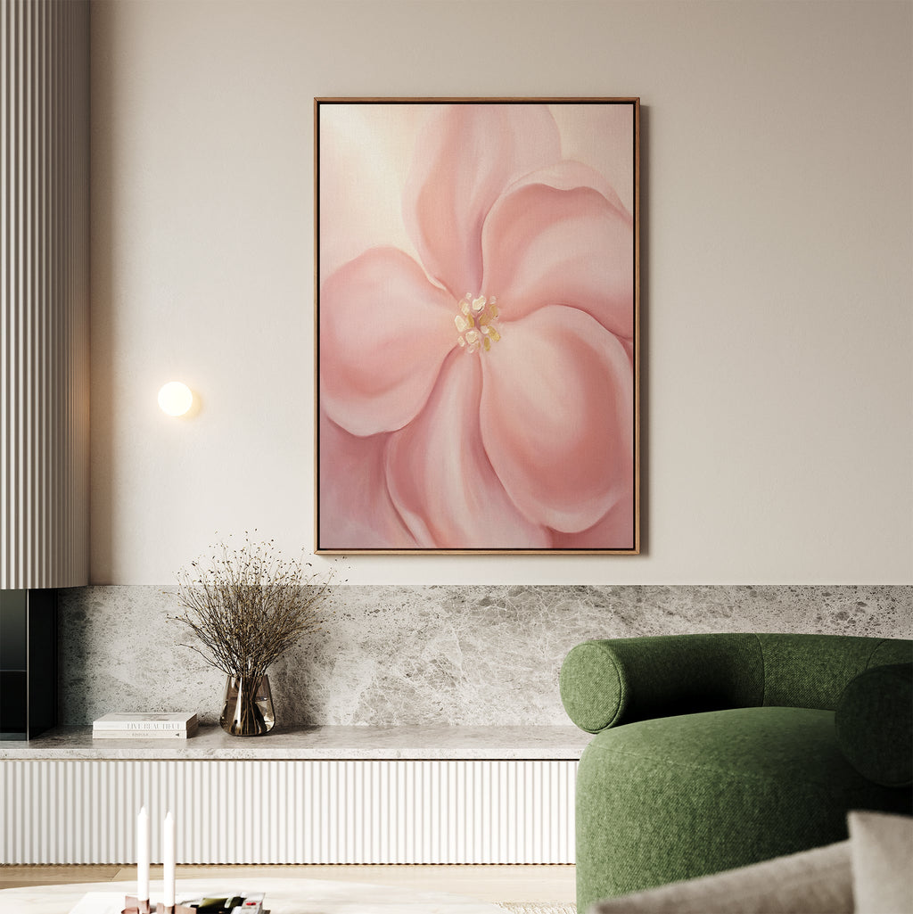 Whisper of Petals – blush pink botanical canvas wall art print by Aspire Prints