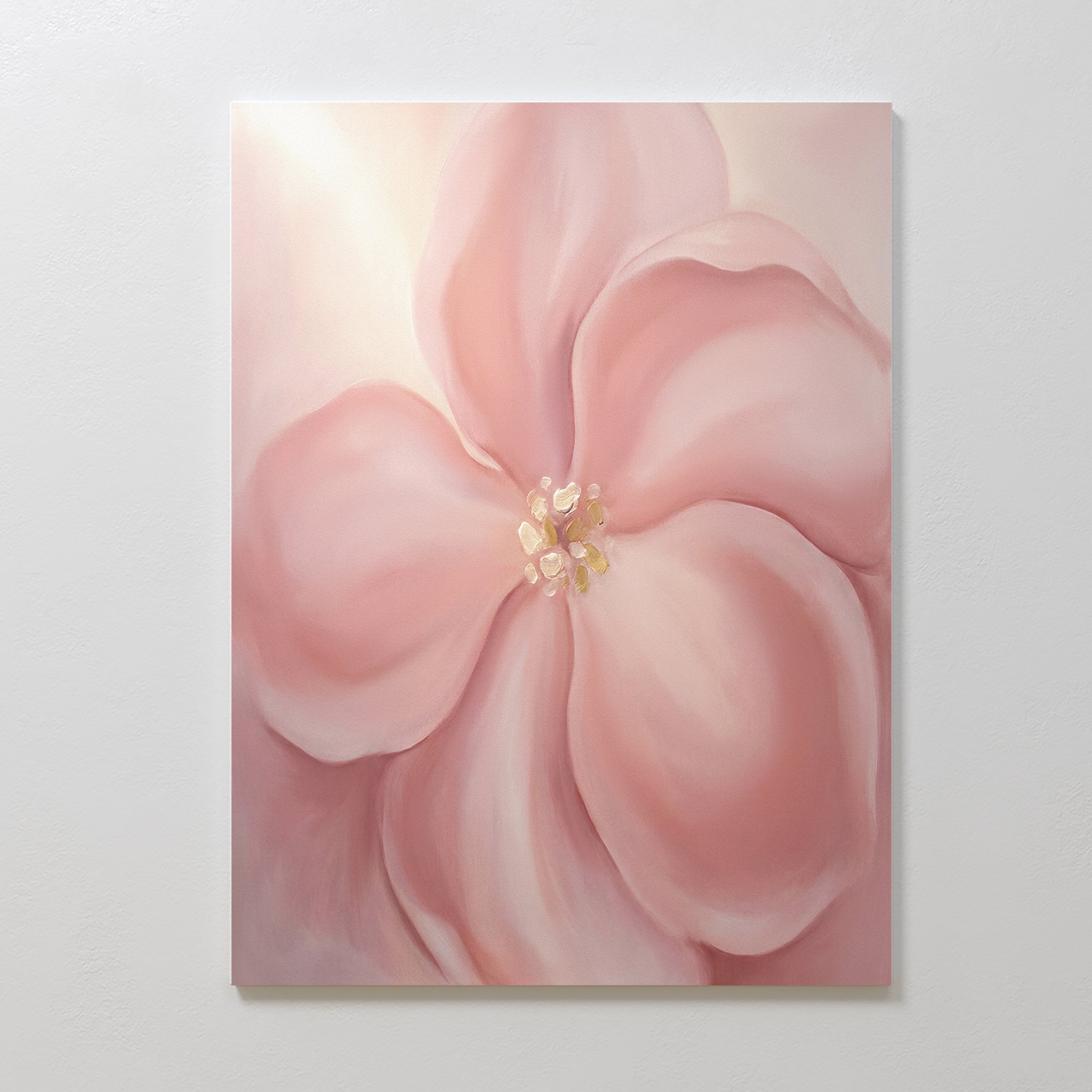 Whisper of Petals – blush pink botanical canvas wall art print by Aspire Prints