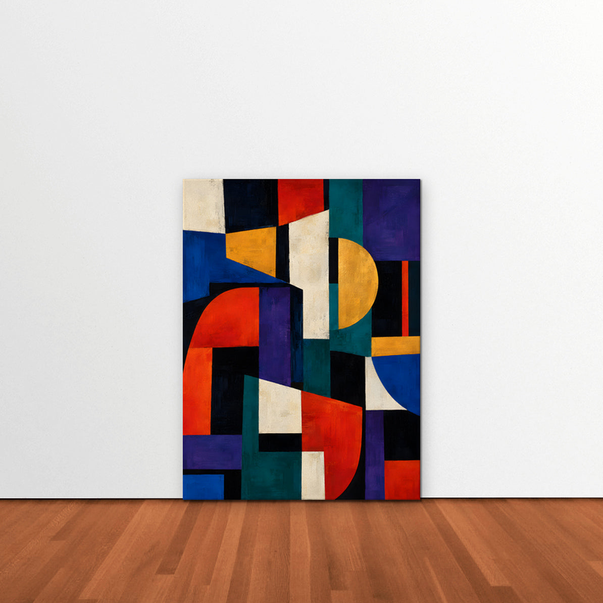 Bold Color Blocks Canvas Art - Vertical – Stretched Canvas Only in room setting