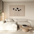 Whispers in Bloom – beige and white botanical canvas wall art print by Aspire Prints