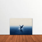 Breaching Whale Canvas Art - Horizontal – Stretched Canvas Only in room setting