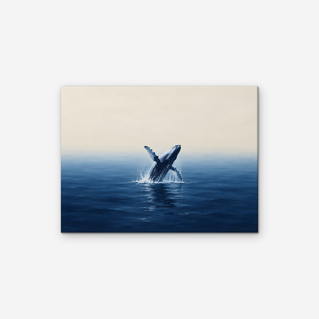 Breaching Whale Canvas Art - Horizontal – Stretched Canvas Only on white background