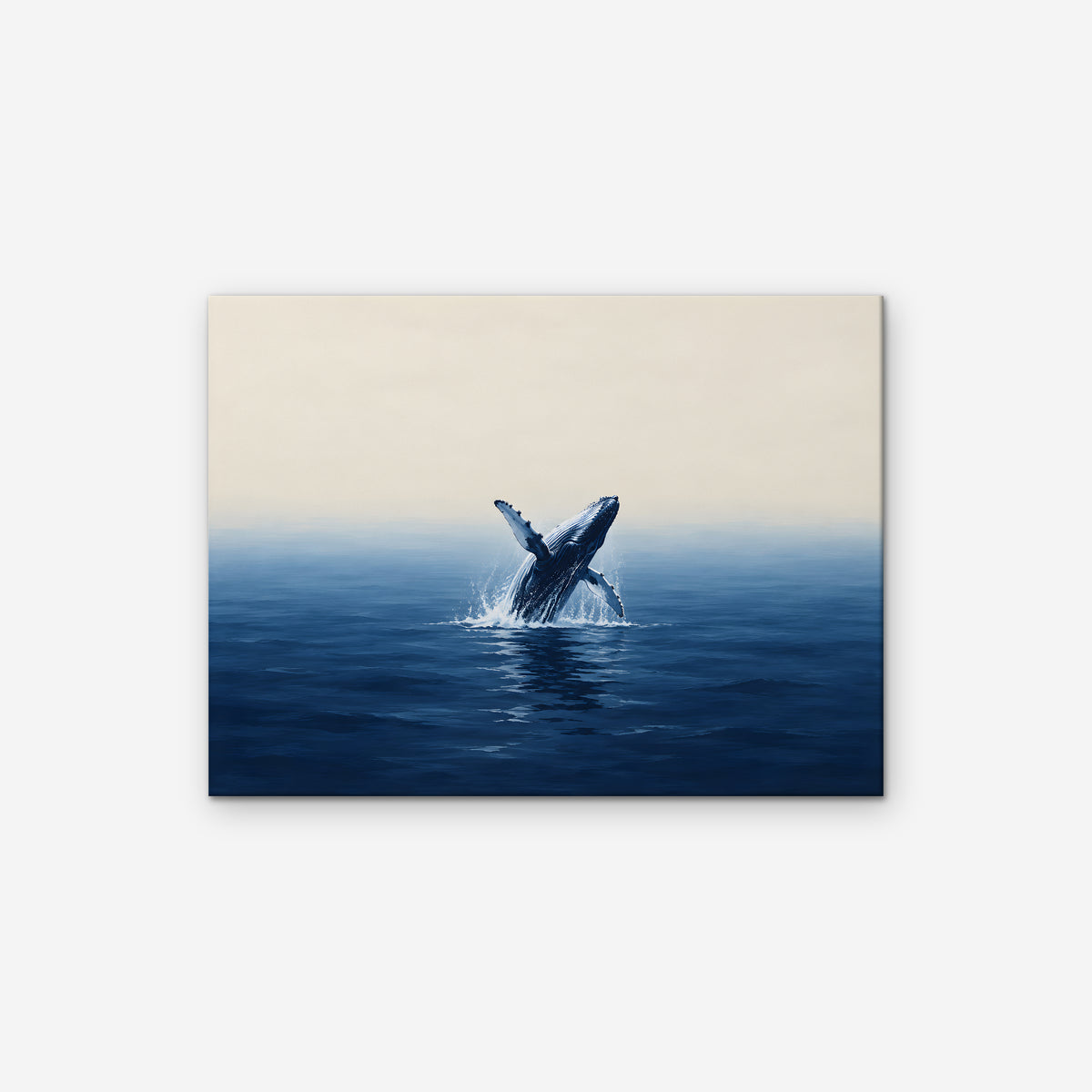 Breaching Whale Canvas Art - Horizontal – Stretched Canvas Only on white background