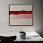 Burgundy Waves Canvas Art - Horizontal – Gold Floating Frame in room setting