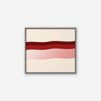 Burgundy Waves Canvas Art - Horizontal – Silver Floating Frame on white background