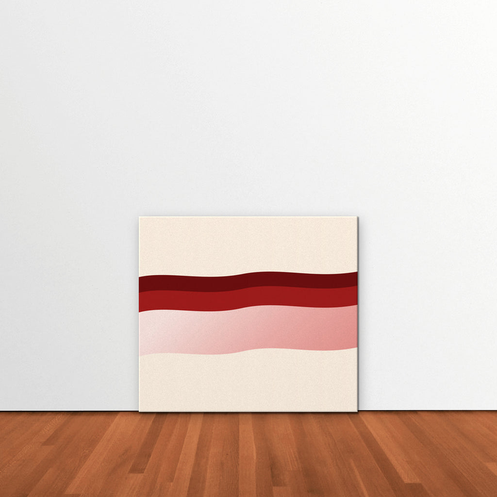 Burgundy Waves Canvas Art - Horizontal – Stretched Canvas Only in room setting