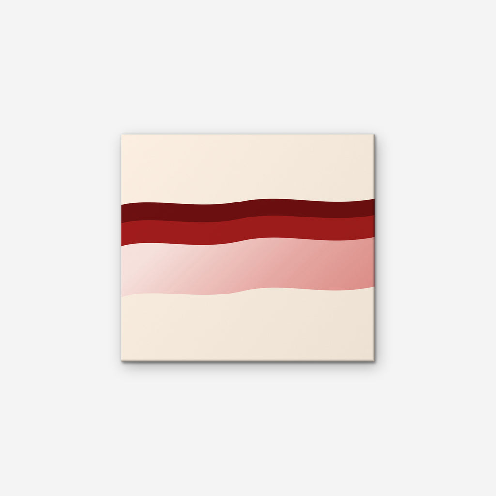 Burgundy Waves Canvas Art - Horizontal – Stretched Canvas Only on white background