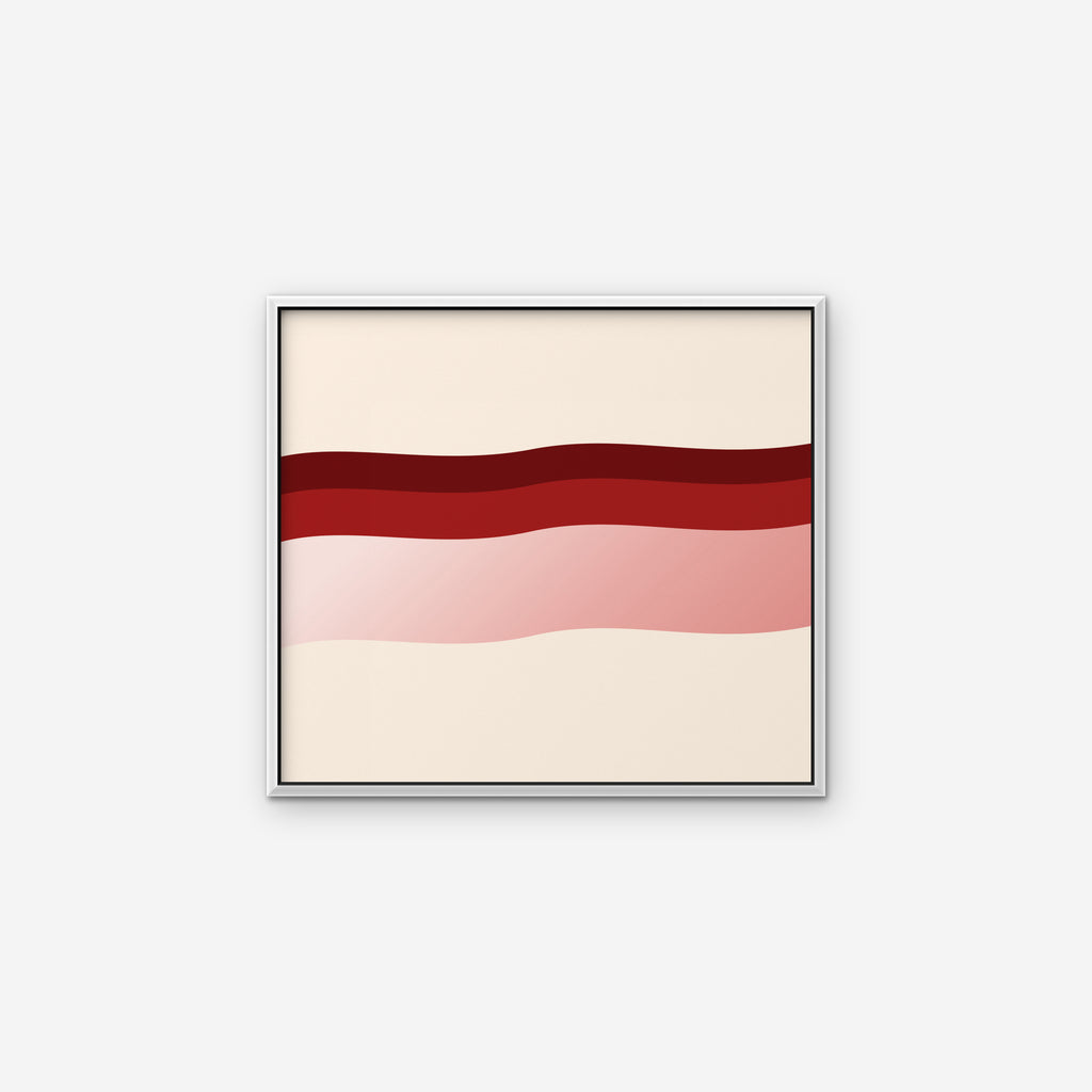 Burgundy Waves Canvas Art - Horizontal – White Floating Frame on white background