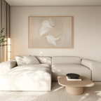 Whispered Blooms in Bloom – beige and white botanical canvas wall art print by Aspire Prints